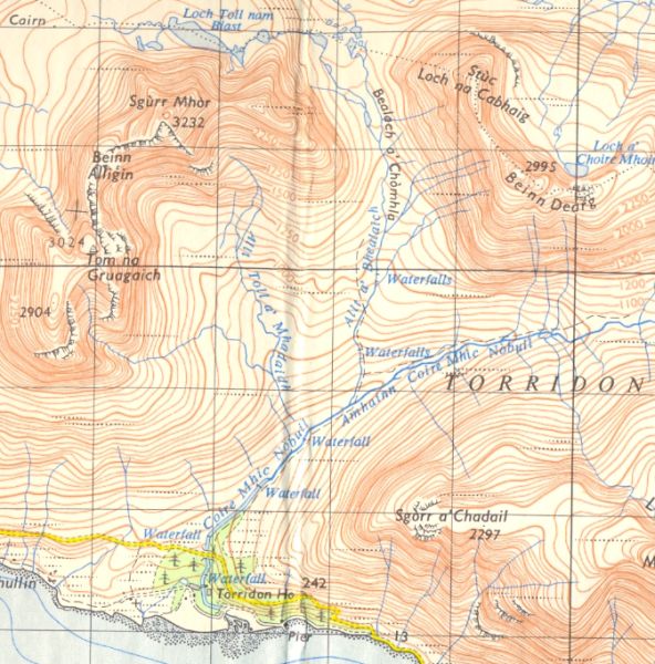 Map for Beinn Alligin and Beinn Dearg in Torridon